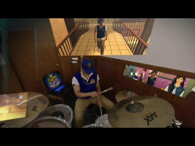 VR180 Airshom Drumming - BULLY - Bullworth Walk Theme Funky Drum Cover