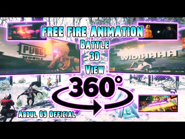 FREE FIRE 360 DEGREES VIDEO BATTLE EDIT FF VS PUBG - FREE FIRE 3D ANIMATION