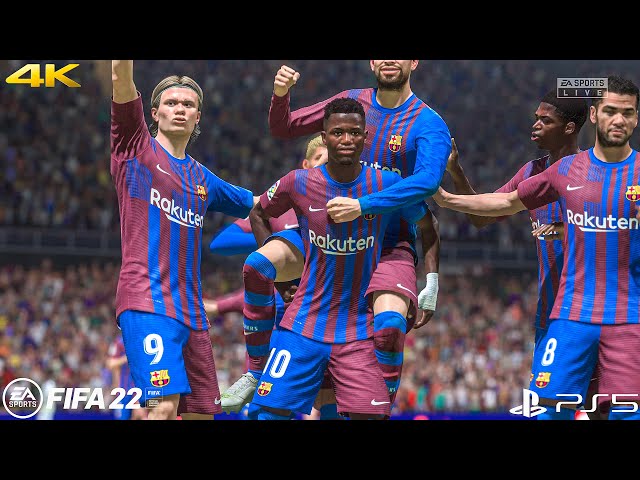 FIFA 22 PS5 | Barcelona Vs Real Madrid Ft. Erling Haaland, Mbappe, | La Liga 22/23 | Gameplay 4K