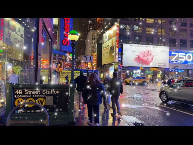 New York LIVE Snow or Rain ? Manhattan Sunday Night Walk (02nd February 2025)