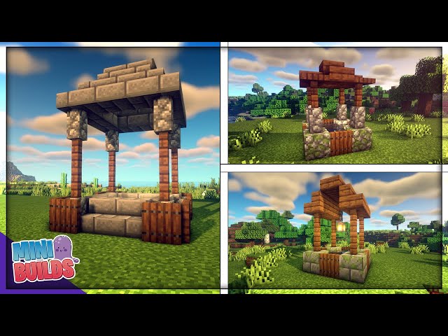 Minecraft Mini Builds | 3 simple Well Designs.