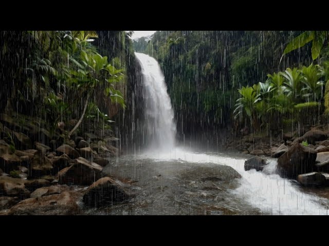 Rain & Waterfall Sounds for Sleep Therapy - Fall Asleep Instantly to the Sound of Rain in the Forest