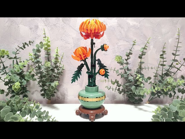 I Built Chrysanthemum LEGO® 10368 Botanical Collection | Vivid orange flowers | #LEGO #Chrysanthemum