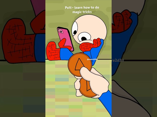 PoV:- Spiddy Learning Magic Tricks #animation #cartoon #spiderman #2danimation #2d