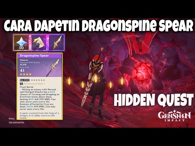 Hidden Quest The Festering Fang - Cara Mendapatkan Dragonspine SPEAR - Genshin Impact