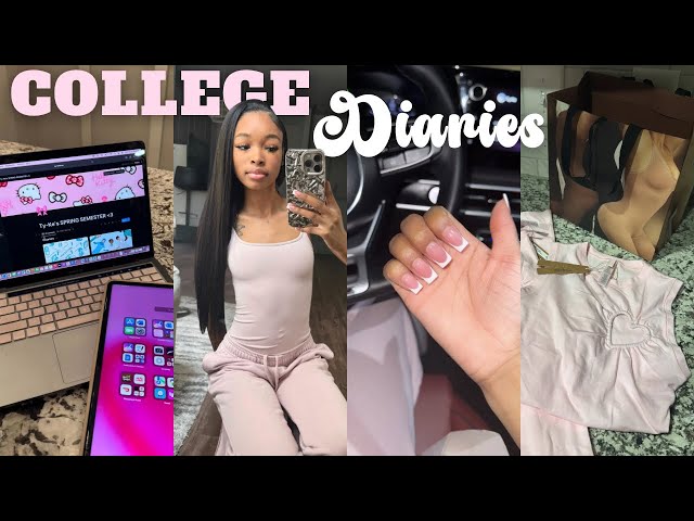 COLLEGE DIARIES ! very CHILL solo days w/me 💐: new nails, grwm, errands, classes, more