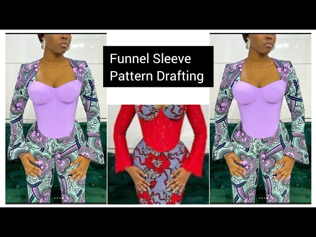 How To Draft Funnel Sleeve/ Flare Sleeve Without Joining.