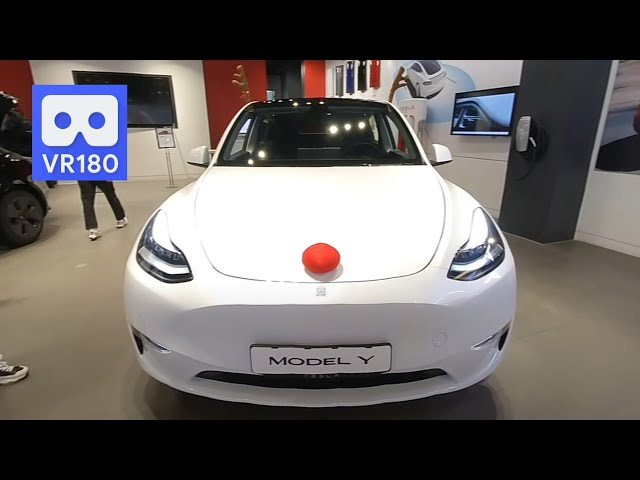 3D 180VR 4K Tesla Model Y decorated as Rudolph deer 😜😜 VR Dream Car