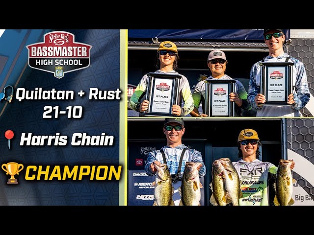 Dylan Quilatan and Tommy Rust win 2025 Bassmaster High School Series on the Harris Chain