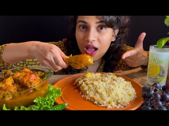 EATING SHOW | MUSHROOM & EGG FRIED RICE, SPICY CHICKEN KOSHA | MUKBANG | ASMR