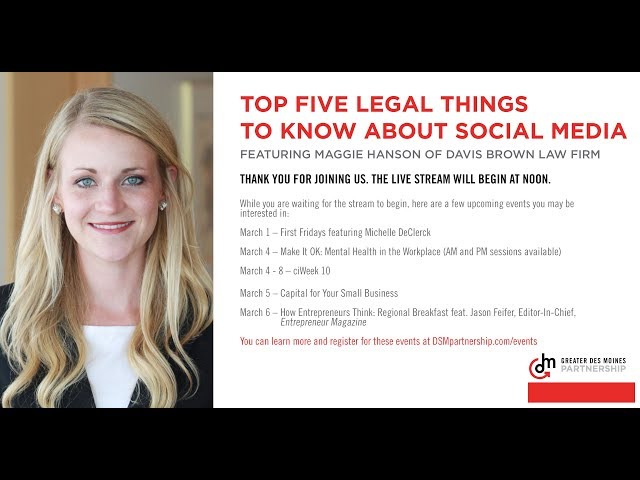 Top Five Legal Things to Know About Social Media For Your Small Business