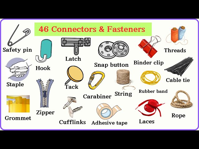 Lesson 142:  Connectors and Fasteners | Key Terms Unlocked! | Boost your English Vocabulary #english