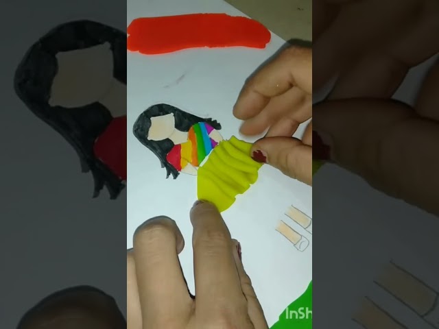 Rainbow 🌈 clay dress 👗 #art#craft#div#clay#trending#video#short#videos