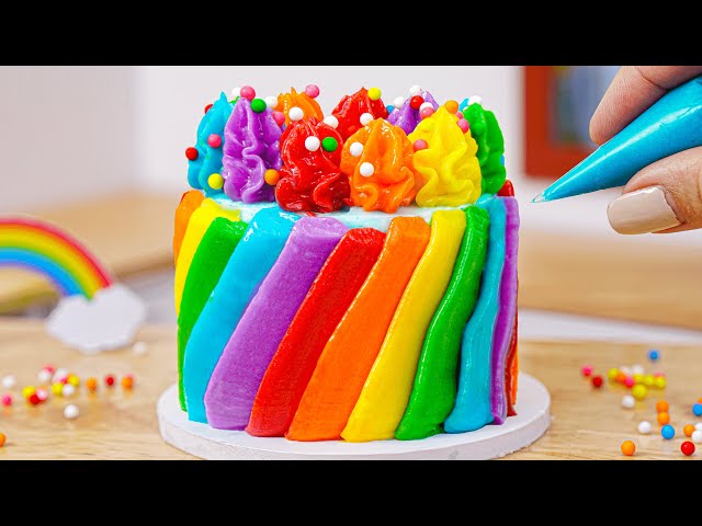 🌈Rainbow Cake Recipes🌈Making Best Miniature Rainbow Buttercream Chocolate Cake Decorating Ideas