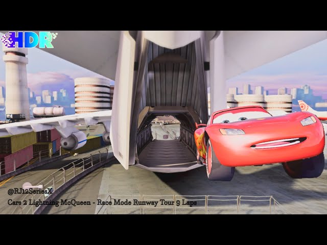 [HDR] Cars 2 The Video Game | Lightning McQueen - Race Mode | Runway Tour 9 Laps