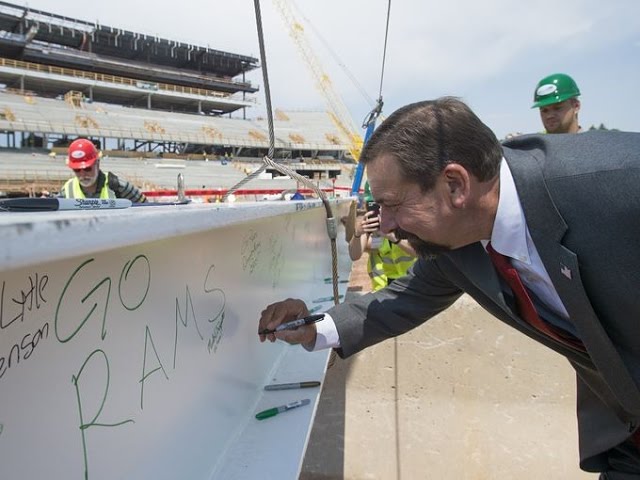 360 video: Colorado State puts final beam on stadium