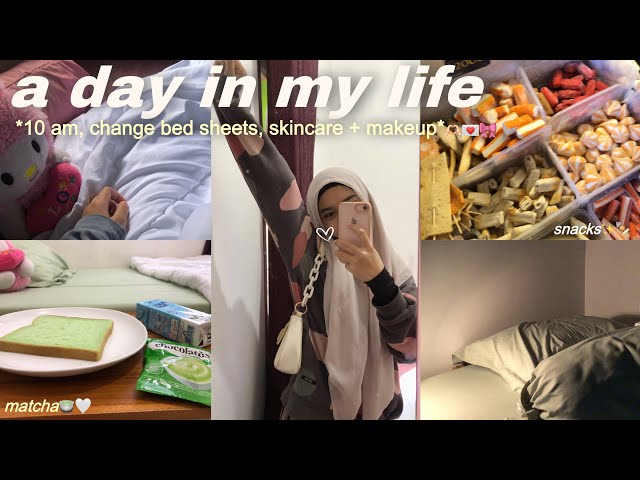 A DAY IN MY LIFE 🫶🏻💌🎀 10 am, change bed sheets, skincare + makeup !✨ | indonesia 🇮🇩