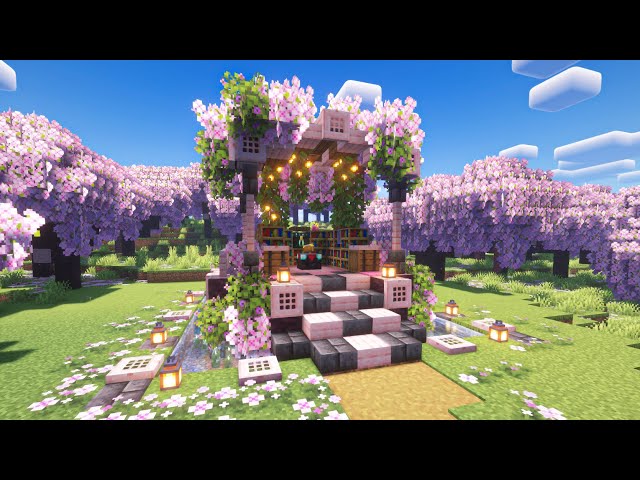 Minecraft 1.20 I How to Build a Cherry Blossom Enchantment Room!!