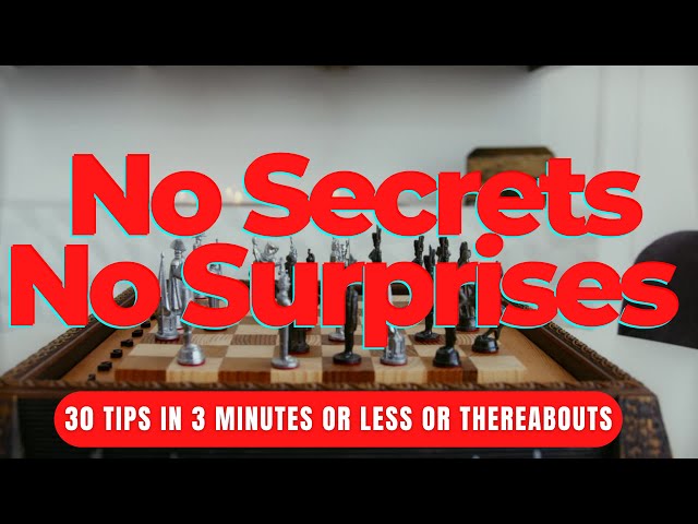 30 Sync Tips in 3 Min or less - No Secrets and No Surprises - The 20 Questions Doc