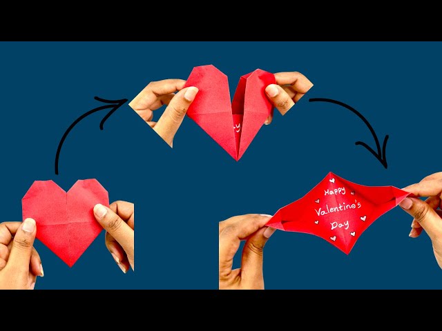 How to Make a Heart-Shaped Envelope | Easy Origami Paper Craft for Valentine’s Day ❤️​⁠