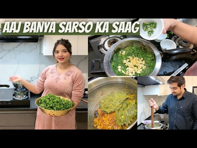 AAJ BNAYA HUMNE SARSON KA SAAG | SAAG BNATE BNATE POORA DIN NIKAL GYA | WINTER RECIPE | SASURAL VLOG