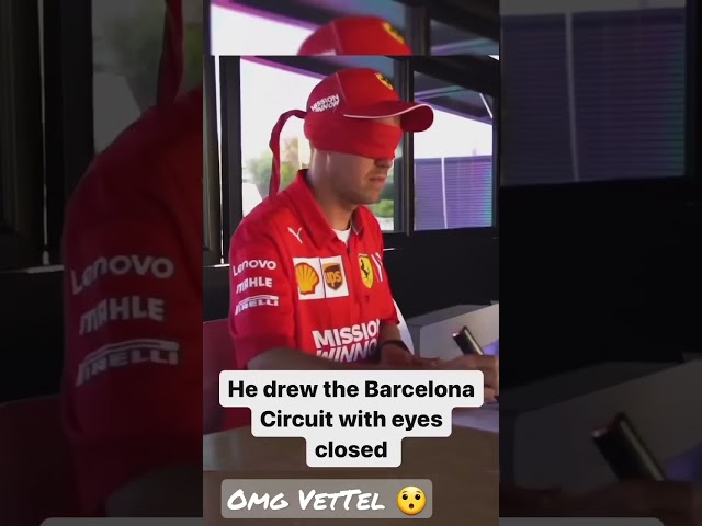 Sebastian Vettel draws F1 Barcelona circuit blindfolded WOW