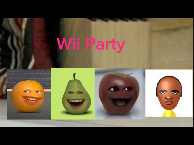 Wii party board game island Annoying orange Vs Pear Vs Little Apple Vs Eduardo