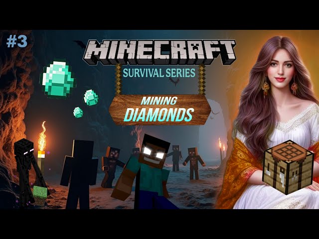 MINING DIAMONDS || MINECRAFT SURVIVAL SERIES #3 #minecraft #minecraftsurvival #funny #girlgamer