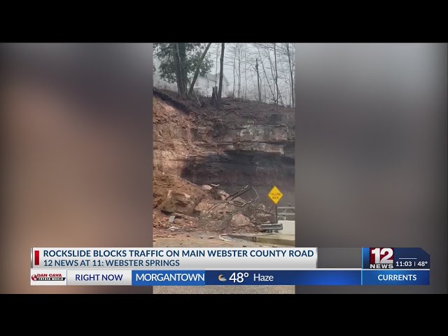 Rockslide blocks traffic in Webster Springs