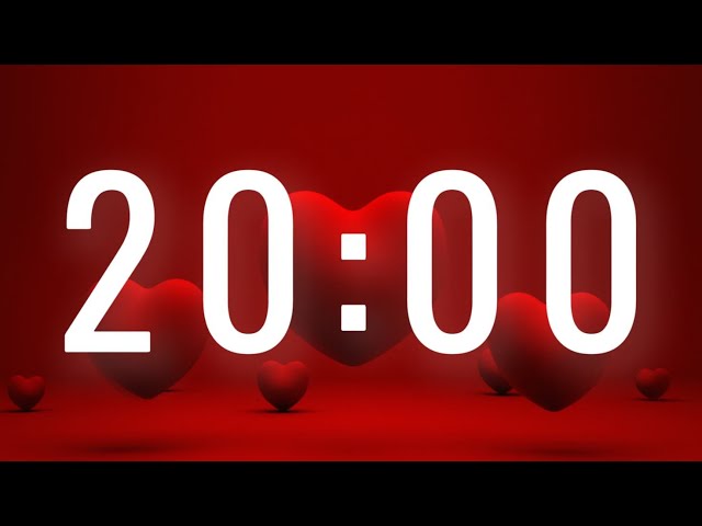 20 Minute Valentine's Day Timer with Acoustic Music ❤️ | Romantic Countdown