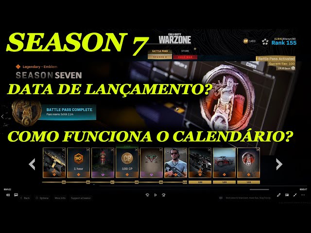 Season 7 Warzone  Data de Lançamento? Como funciona o calendário?