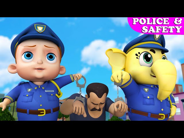 Policeman Keeps Everyone Safe | Police Car Chase Thief Bike | Nursery Rhymes For Babies & Kids Songs