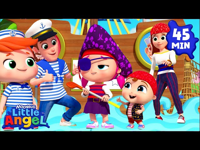 Pirates VS Sailors: Family Mini Golf Competition | Little Angel and Cocomelon Nursery Rhymes