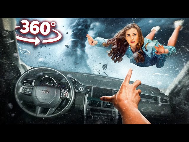 360° CAR IN TORNADO AND STORM EXPERIENCE WITH GIRLFRIEND VR 360 Video 4k ultra hd