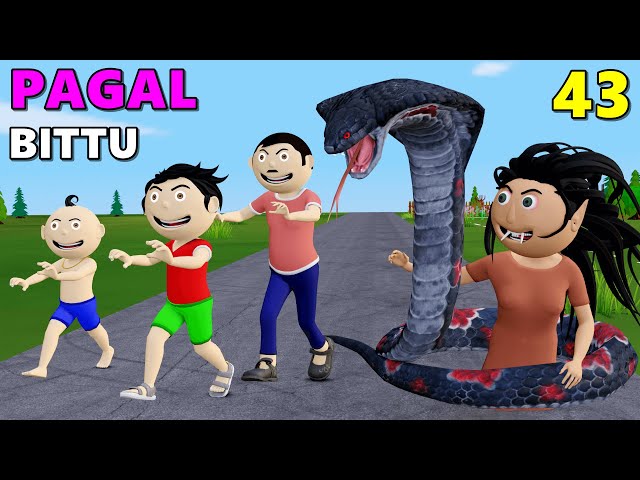 Pagal Bittu Sittu 43 | Snake | Nagin | Saamp wala cartoon | Bittu Sittu Toons | Desi Comedy