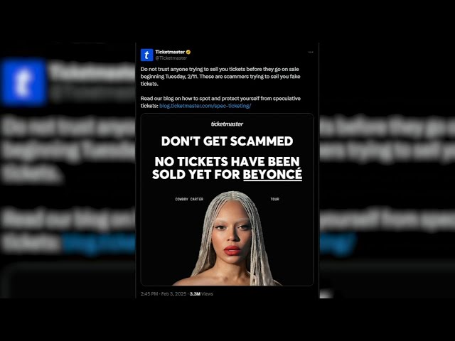 Third-party brokers selling 'spec tickets' for Beyoncé's 'Cowboy Carter' tour, Ticketmaster warns