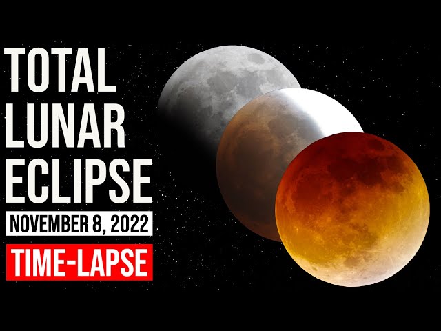 Total Lunar Eclipse in a Minute | Time-lapse | November 8, 2022 | Kopernik Observatory | New York