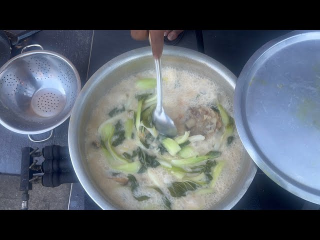 FIJI STYLE COOKING AND EATING FISH SOUP , FRIED FISH WITH DALO AND RICE!