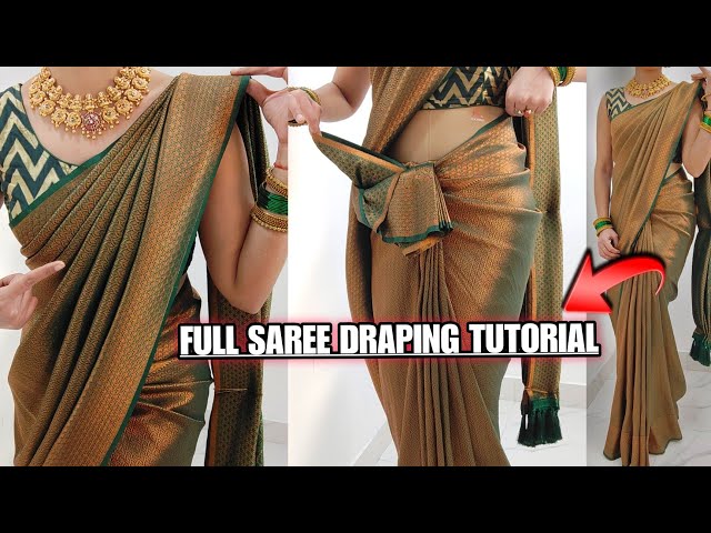 How to drape kanjivaram silk saree easily & perfectly|Self Saree Draping Tutorial|Step By Step|Hindi