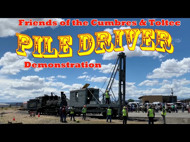 Friends of the Cumbres and Toltec demonstrate their restored Denver and Rio Grande Pile Driver