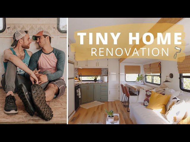 Gay Couple builds gorgeous TINY HOUSE | RV Renovation!