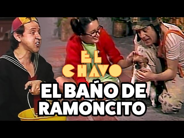 El Chavo and La Chilindrina give Ramoncito a bath, Quico suffers the consequences | El Chavo del 8