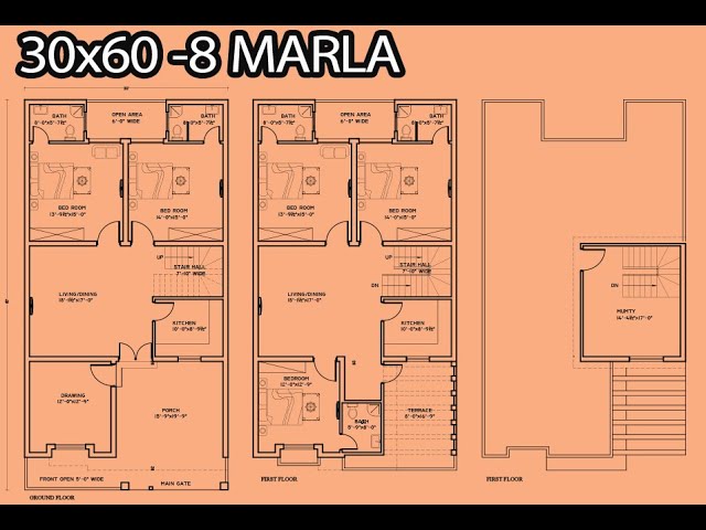 8 Marla New plan 3 Floor plan