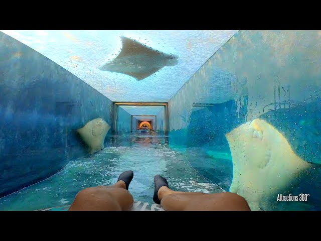 Atlantis the World's MEGA Water Park with Over 105 Water Slides! All the Big Thrilling Slides POV