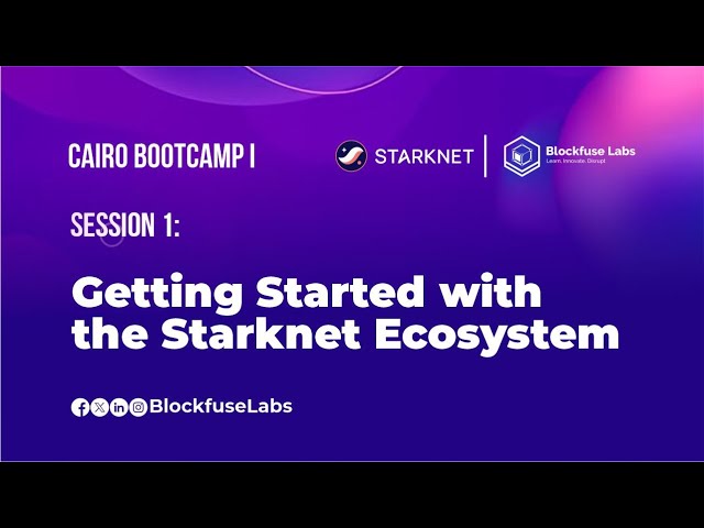 2024 Cairo Bootcamp Session 1: Getting Started with the Starknet Ecosystem