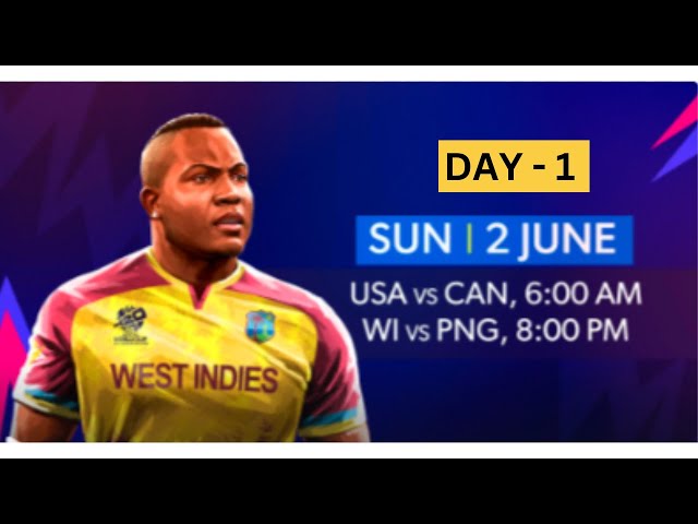 ICC T20 WC | Preview | Day 1 | USA vs CAN | WI vs PNG | Playing 11