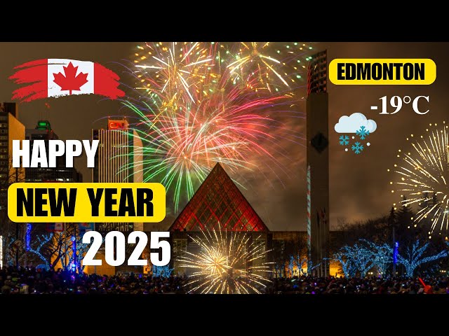 New Year's 2025: Edmonton puts on stunning fireworks show | Edmonton Downtown | Canada fireworks 4K