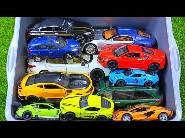 Box Full of Model Cars -Porsche 911 GT3, Ferrari sf90, Porsche 911, Mercedes Amg GT, Lexus LC500