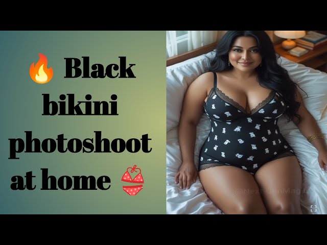 black bikini photoshoot at home👙 | try on haul