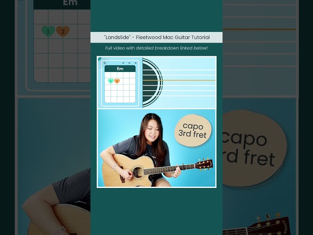Landslide 🏔️ Fleetwood Mac EASY Guitar Tutorial 🎸 #shorts #guitarlesson #chords #picking #cover